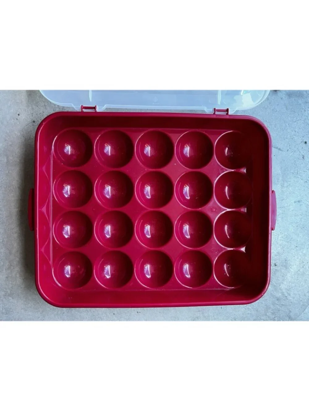 Sterilite Ornament Red Storage Case Holds 20 3.5